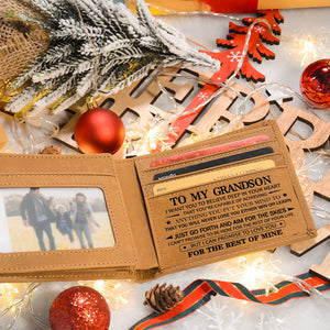 To My GrandSon - Genuine Premium Leather Card Wallet