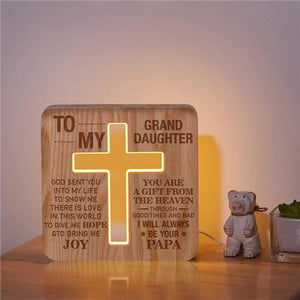 Papa To Granddaughter - God Sent You Into My Life - Cross Lamp