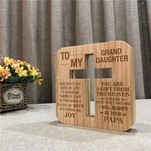 Papa To Granddaughter - God Sent You Into My Life - Cross Lamp
