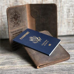Dad To Son - Enjoy The Ride - Genuine Leather Passport Wallet