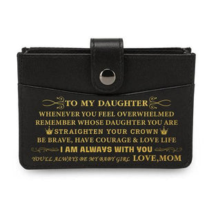 Mom To Daughter - Enjoy The Ride - RFID Blocking Genuine Leather Card Holder