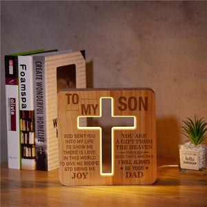 Dad To Son - God Sent You Into My Life - Cross Lamp