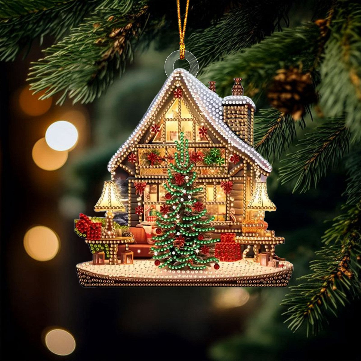 Beautiful Christmas House Ornament, Perfect Gift For Christmas