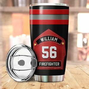 Personalized Firefighter Helmet Shields and Fronts Tumbler Gift For Firefighter