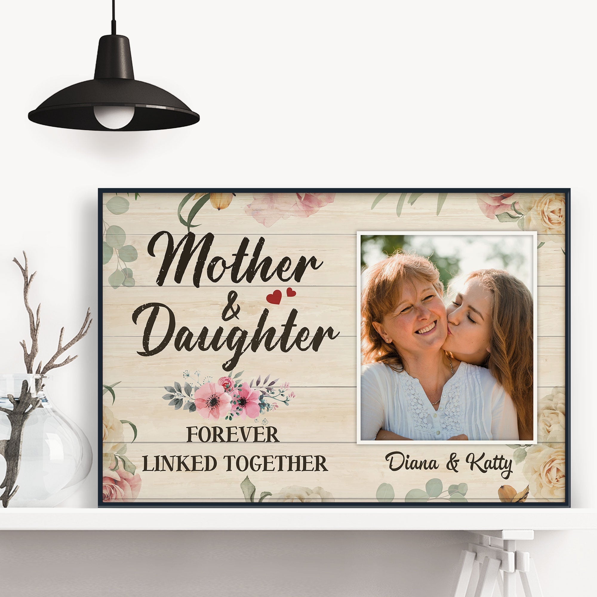 Mother & Daughter Forever Linked Together - Personalized Poster - Loving, Mother'S Day Gift For Mom, Mother, Mommy