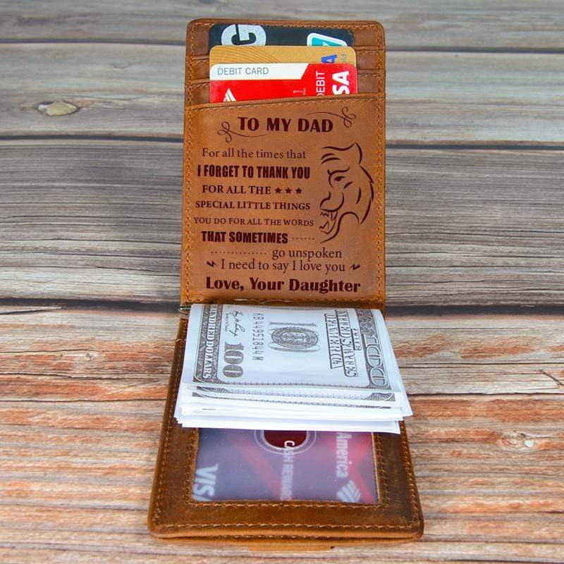 Daughter To Dad - Thank You For All - Money Clip Wallet