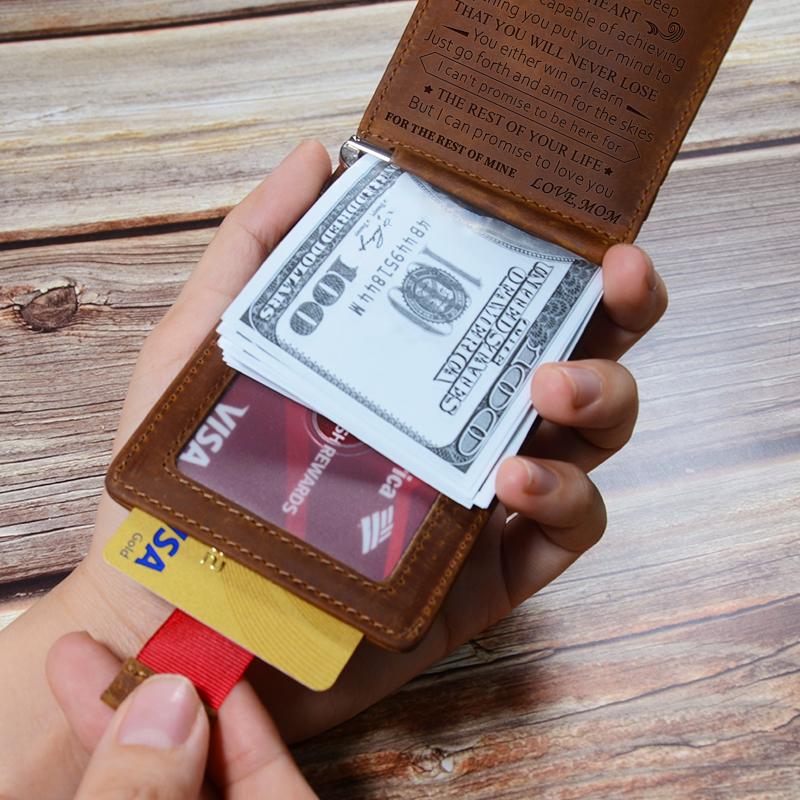 Mom To Son - Never Lose - Money Clip Wallet