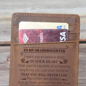 To My Granddaughter - Never Lose - Money Clip Wallet