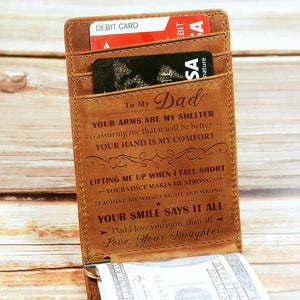 Daughter To Dad - Shelter - Money Clip Wallet