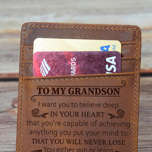 To My Grandson - Never Lose - Money Clip Wallet