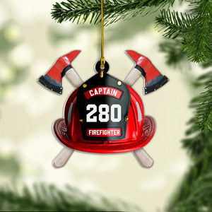 Personalized Firefighter's Helmet Flat Acrylic Acrylic Ornament