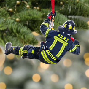 Firefighter On Duty, Personalized Fireman Acrylic Ornament