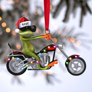 Cool Frog Wearing Sunglasses Personalized Christmas Ornament - Gift For Chopper Lover