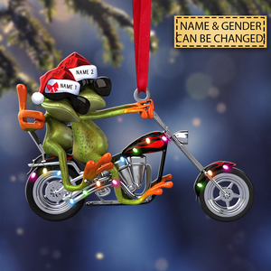 Cool Frog Wearing Sunglasses Personalized Christmas Ornament - Gift For Chopper Lover