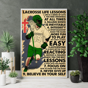 Personalized Lacrosse Poster, Canvas, Lacrosse Gifts With Custom Name, Number & Appearance