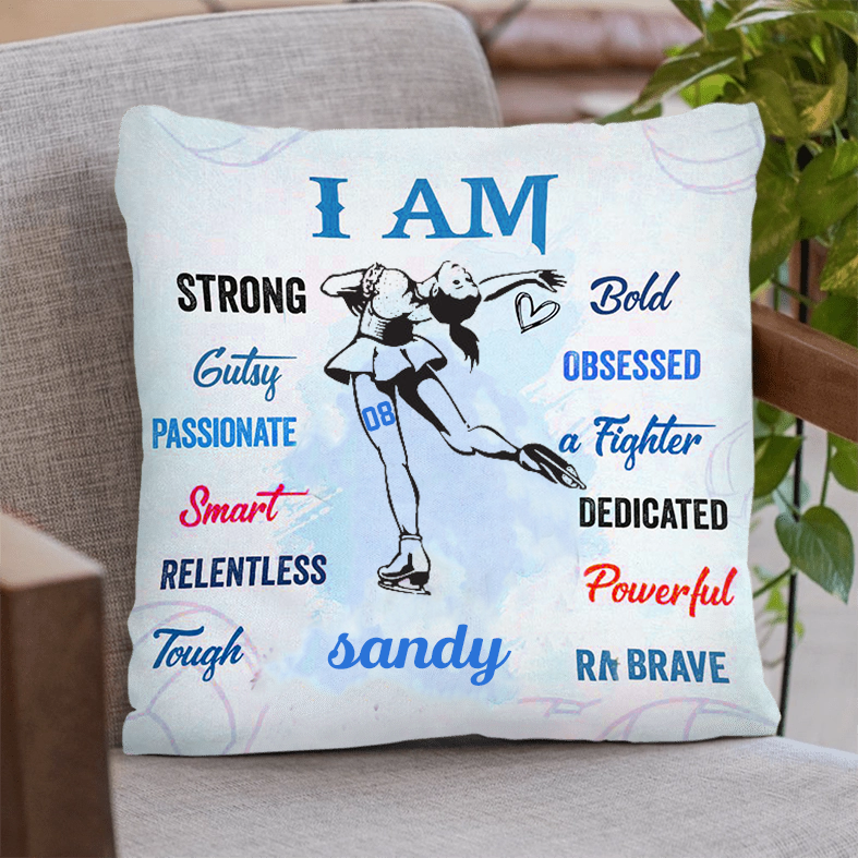 Personalized Love Figure-Skating Pillow And Pillow Cover