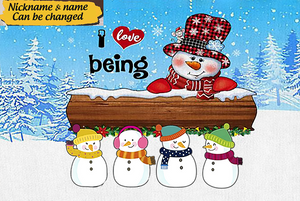 Christmas Snowman Grandma- Mom With Snowmies, I Love Being A Nana Personalized Doormat