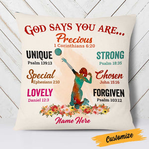 Love Volleyball God Says Pillow