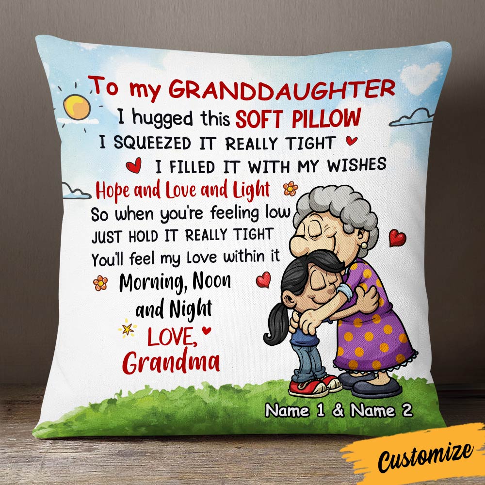 Personalized Granddaughter Grandson Pillow