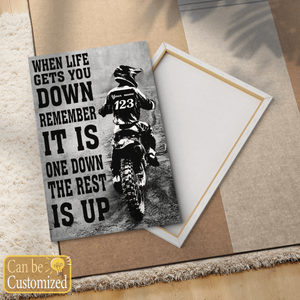 Personalized dirt bike lovers Poster-WHEN LIFE GETS YOU DOWN REMEMBER IT'S ONE DOWN THE REST IS UP