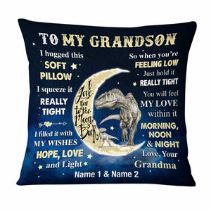 Personalized Grandson Dinosaur Pillow