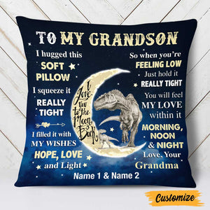 Personalized Grandson Dinosaur Pillow