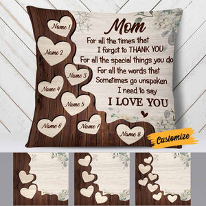 Personalized Mother's Day Mom Grandma Pillow