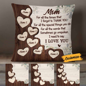 Personalized Mother's Day Mom Grandma Pillow