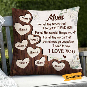 Personalized Mother's Day Mom Grandma Pillow