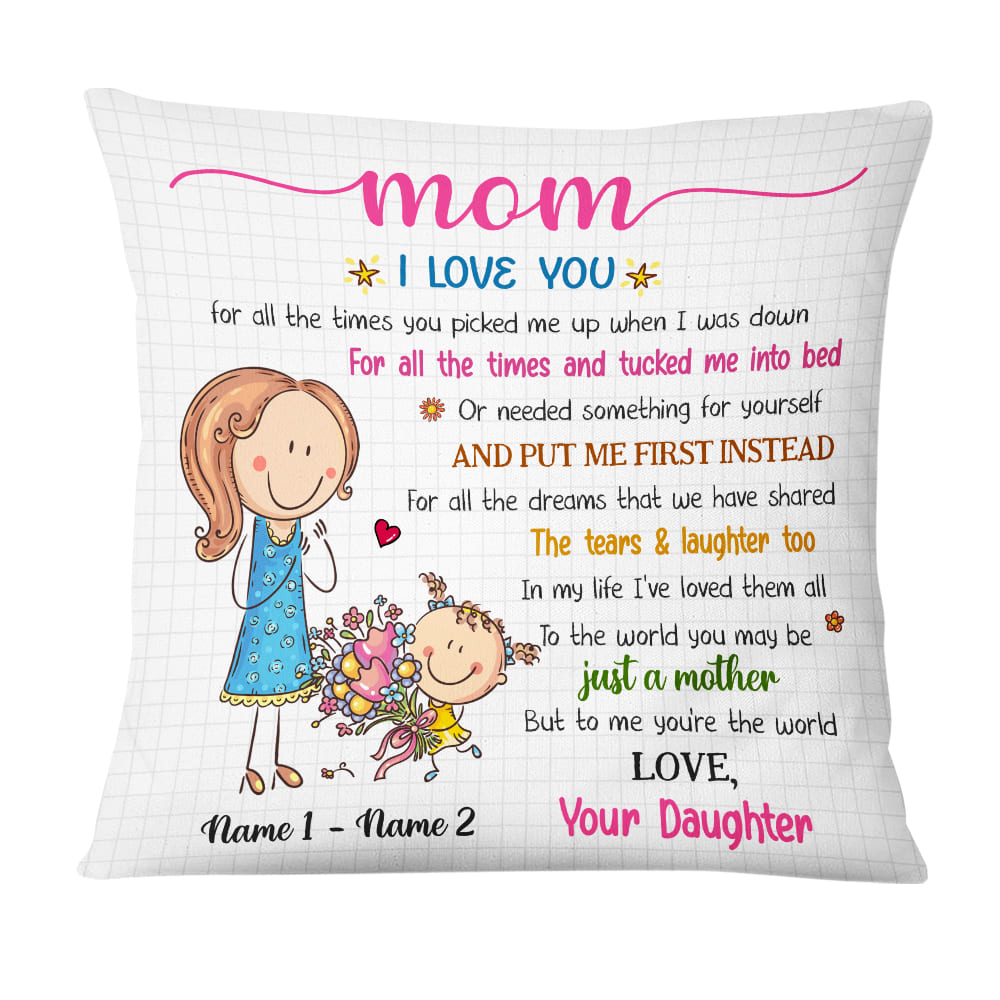 Personalized Mother's Day Mom Grandma Pillowcase