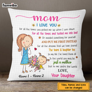 Personalized Mother's Day Mom Grandma Pillowcase