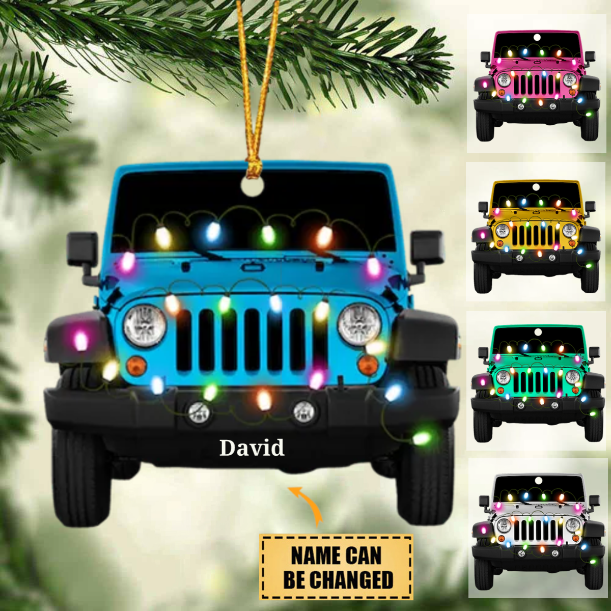 Personalized off-road Car Acrylic Christmas Ornament