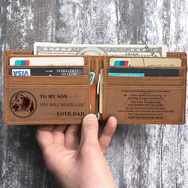 Dad To Son - Never Lose- Genuine Leather Wallet