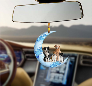 Fun Car Decor dog Angel From The Moon Ornament 2 Sides