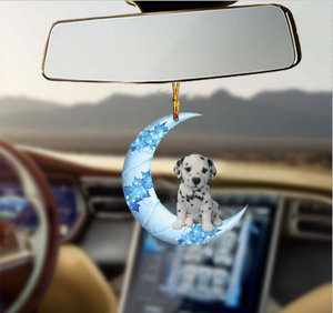 Fun Car Decor dog Angel From The Moon Ornament 2 Sides