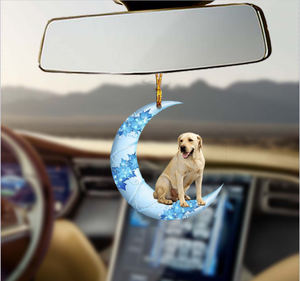 Fun Car Decor dog Angel From The Moon Ornament 2 Sides