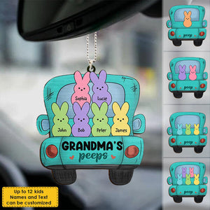 Grandma's Peeps - Family Personalized Custom Car Shaped Home Ornament