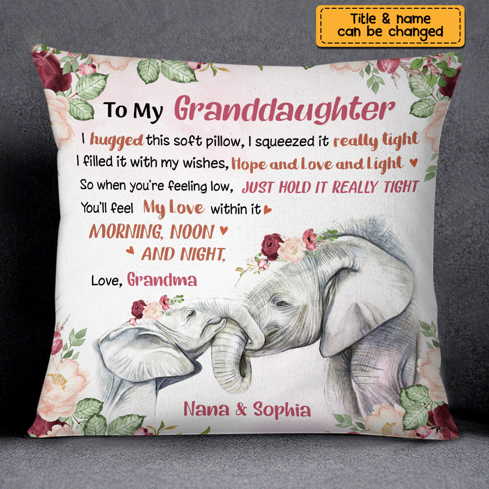 Daughter Granddaughter Elephant Pillow