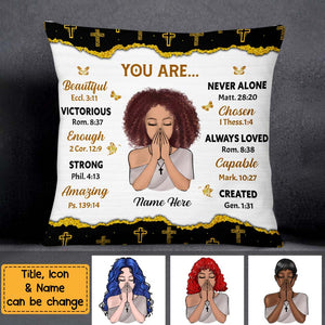 Daughter God Says You Are Bible Verse Prayer Pillow