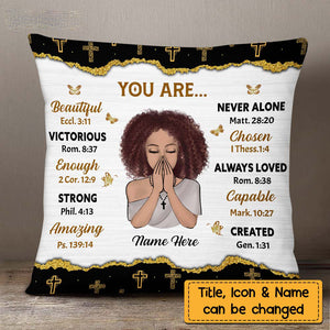 Daughter God Says You Are Bible Verse Prayer Pillow