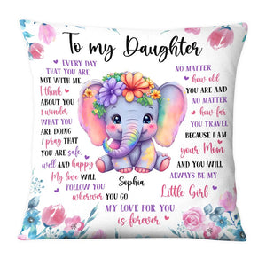 Personalized Gift To My Granddaughter Daughter Elephant Pillow