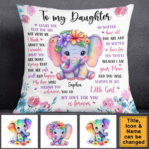 Personalized Gift To My Granddaughter Daughter Elephant Pillow