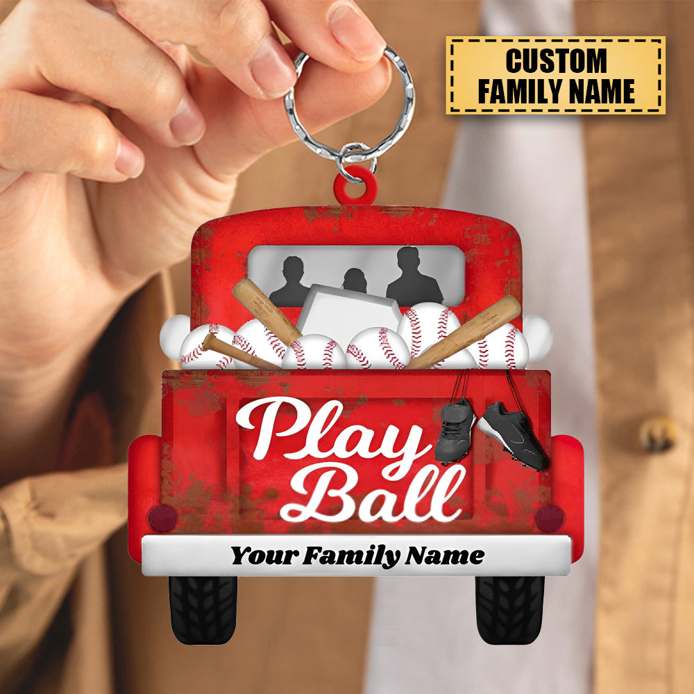 Personalized Dirty Car Baseball Custom Family Name Acrylic Keychain