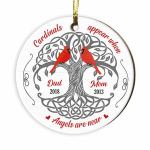 Angels Are Near Memorial Mom Dad Circle Ornament