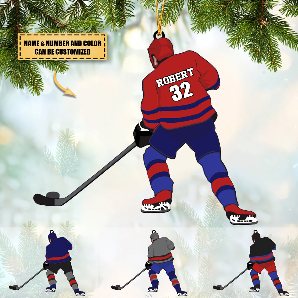 PERSONALIZED Ice Hockey Player Christmas Ornament For Ice Hockey Lovers