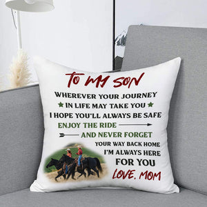 Mom To Son - Enjoy The Ride - Pillow Case