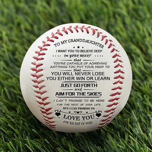 To My GrandDaughter - Baseball- Never Lose