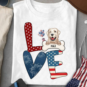 Customized American Flag Dog Personalized Shirt