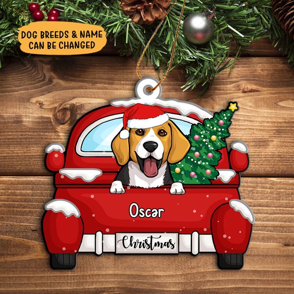 Personalized Christmas and Dogs, Christmas Shaped Ornament, Custom Gift for Dog Lovers