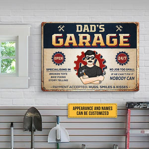 If He Can't Fix It, Nobody Can - Family Personalized Custom Home Decor Metal Sign - Father's Day, House Warming Gift For Dad